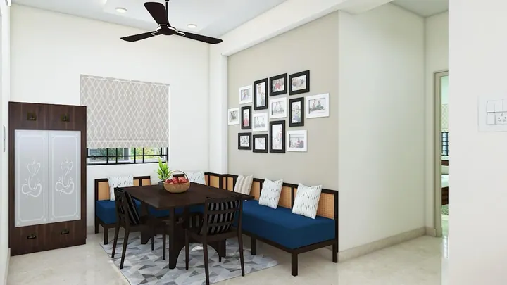 2BHK dining area design, first view